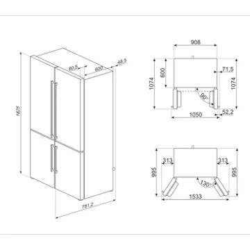 Réfrigérateur multi portes							SMEG				FQ60NDE Reconditionné