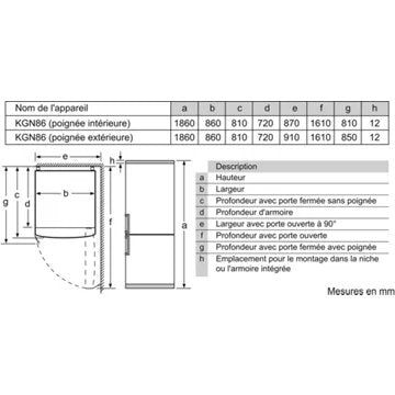 Réfrigérateur combiné							BOSCH				Série 6 VitaFresh XXL Reconditionné