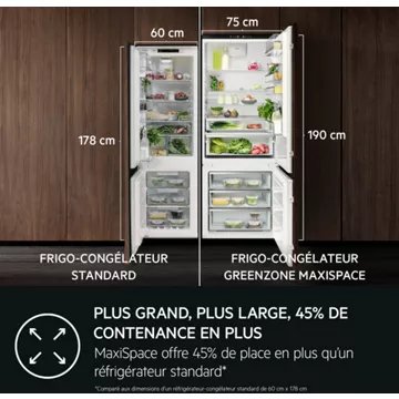 Réfrigérateur combiné encastrable 							AEG				NSC7P751DS No frost 70cm