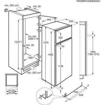 Réfrigérateur 2 portes encastrable 							ELECTROLUX				ETS5LE16S ColdSense 2P