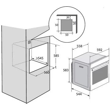 Four encastrable 							SAUTER				SOP2412B