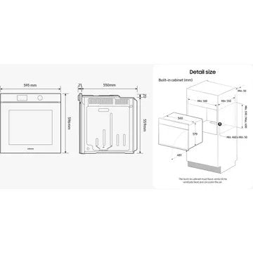 Four encastrable  fonction vapeur							SAMSUNG 				NV7B7997AAK Bespoke AI Série 7