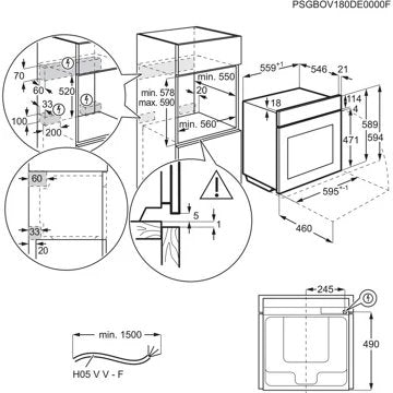 Four encastrable 							AEG				BPE55526BM Steambake