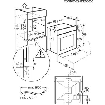 Four encastrable 							ELECTROLUX				EOFDP46BK