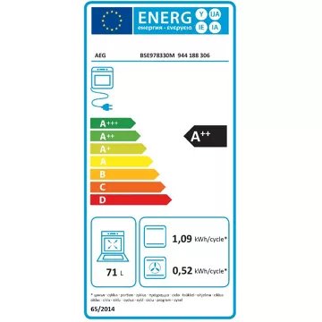 Four encastrable  fonction vapeur							AEG				BSE978330M SteamCrisp