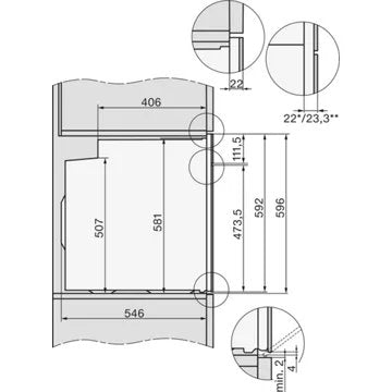 Four encastrable 							MIELE				H 2761 BP