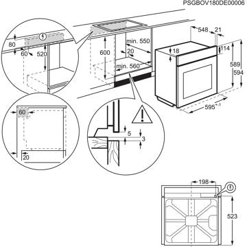 Four encastrable 							ELECTROLUX				EOC6P67WX SteamCrisp