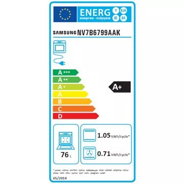 Four encastrable  fonction vapeur							SAMSUNG 				NV7B6799AAK Bespoke AI