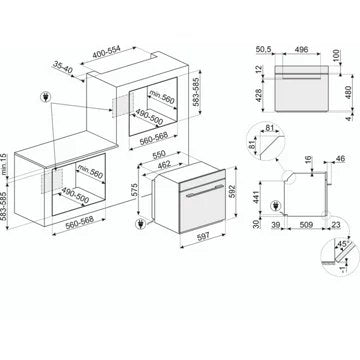 Four encastrable 							SMEG				SOP6602TNR