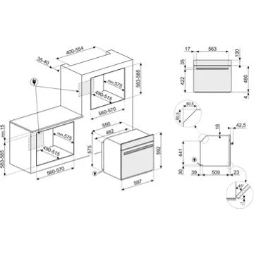 Four encastrable 							SMEG				SFP6604NRE