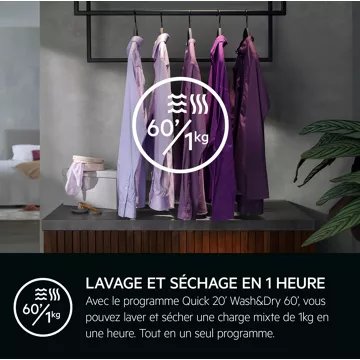 Lave linge séchant hublot  encastrable 							AEG				LWG88416BI