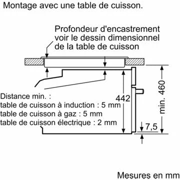 Four encastrable 							BOSCH				CMG633BB1 Reconditionné