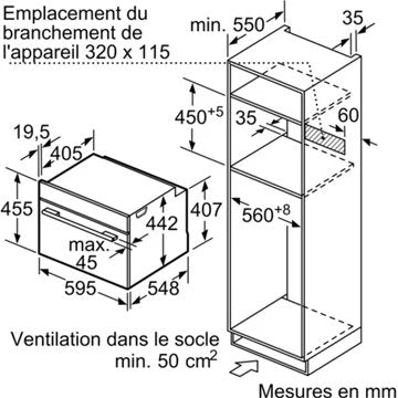 Four encastrable 							BOSCH				CMG633BB1 Reconditionné