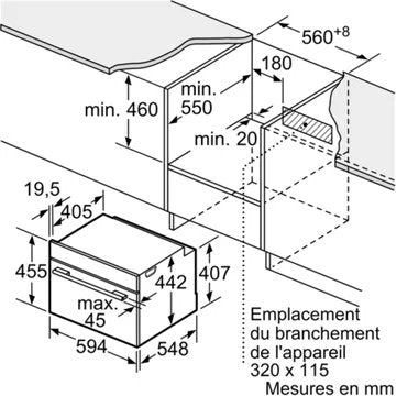 Four encastrable 							BOSCH				CMG633BB1 Reconditionné