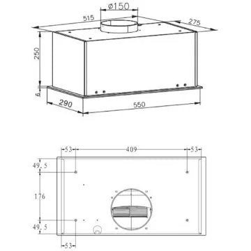 Hotte encastrable 							AIRLUX				AHGG55BK Contrôle par geste