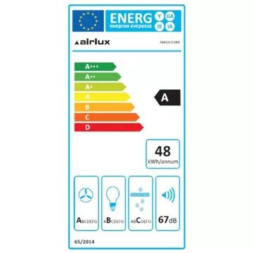 Hotte encastrable 							AIRLUX				AHGG55BK Contrôle par geste