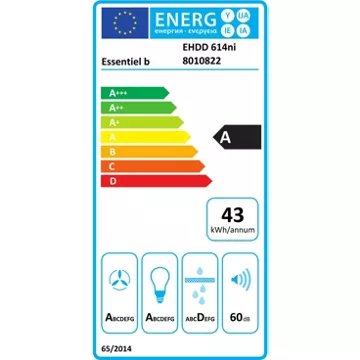 Hotte décorative murale inclinée							ESSENTIELB				EHDD 614ni