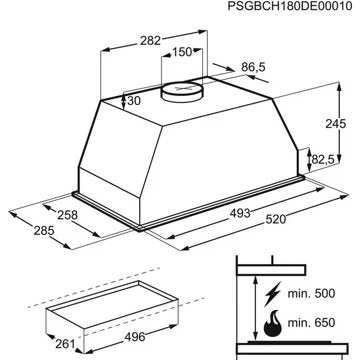 Hotte plafond							ELECTROLUX				LFG615W