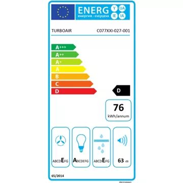 Hotte décorative murale inclinée							TURBOAIR				VIVACE BL/A/60