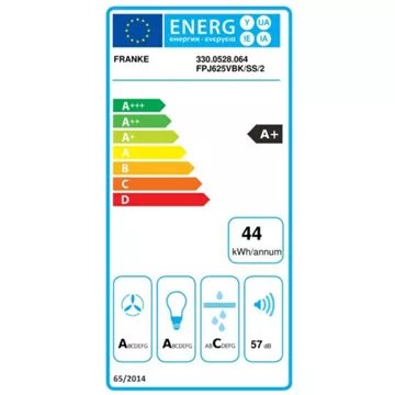 Hotte décorative murale inclinée							FRANKE				EVO PLUS FPJ 625 VERT. VR/NR