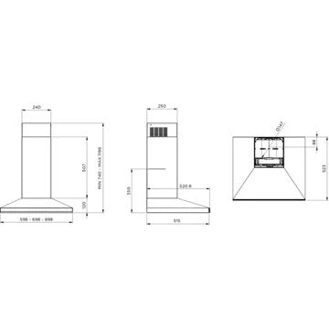 Hotte décorative murale							DE DIETRICH				DHP2662BX AutoBoost