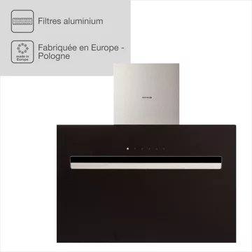 Hotte décorative murale inclinée							ESSENTIELB				EHDD 914ni