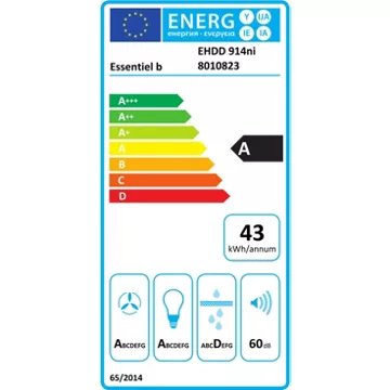 Hotte décorative murale inclinée							ESSENTIELB				EHDD 914ni