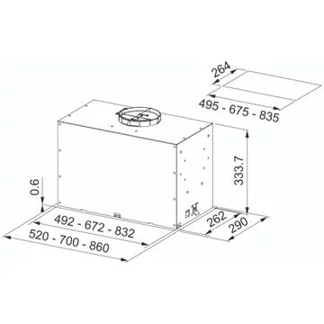 Hotte encastrable 							FRANKE				BOX PLUS FBFE XS A 52