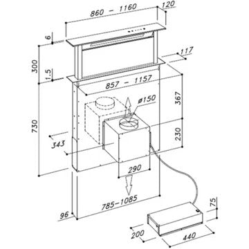 Hotte plan de travail							DE DIETRICH				DHD7961B