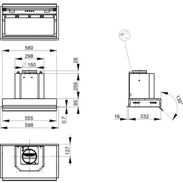 Hotte encastrable 							ROBLIN				HARMONIE 900 INOX