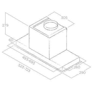 Hotte encastrable 							ELICA				HIDDEN IX/A/60