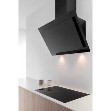 Hotte décorative murale inclinée							NOVY				Vision Full Black 75cm verre noir