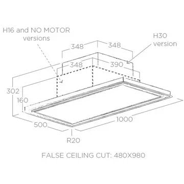 Hotte plafond							ELICA				SKYDOME H30 A/100 Aspirante