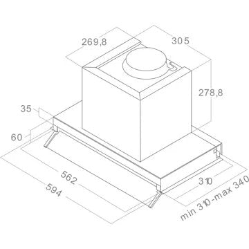 Hotte encastrable 							ELICA				BOXIN LX/IX/A/60