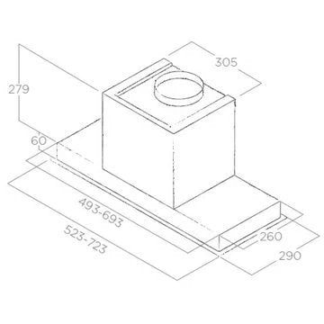 Hotte encastrable 							ELICA				HIDDEN IX/A/90