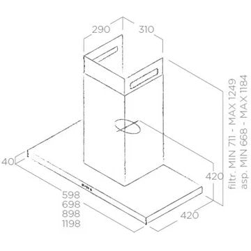 Hotte décorative murale							ELICA				THIN IX/A/120