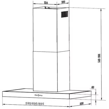 Hotte décorative murale							FABER				TSP 600 INOX