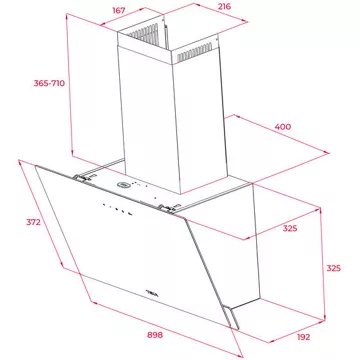 Hotte décorative murale							TEKA				DVN 94030 TTC BK