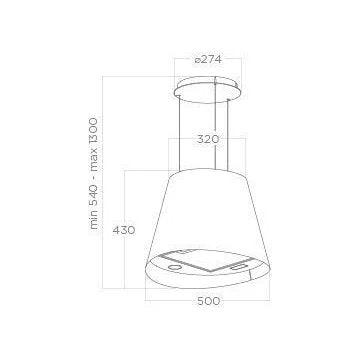 Hotte décorative îlot							ELICA				JUNO BL/F/50