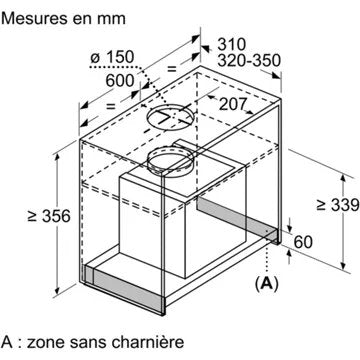 Hotte encastrable 							BOSCH				DBB66AF50 série 4