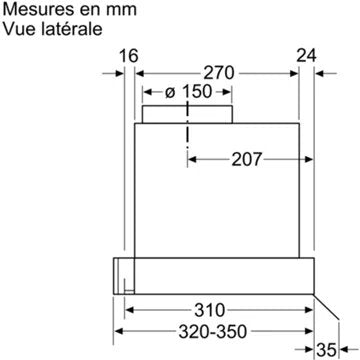 Hotte encastrable 							BOSCH				DBB66AF50 série 4