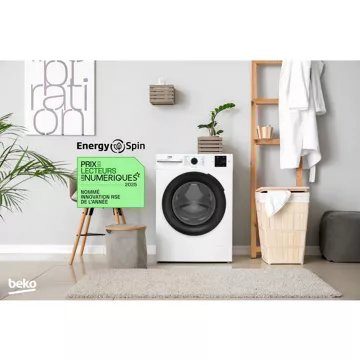 Lave linge hublot 							BEKO				BM3WFU47411B Energy Spin