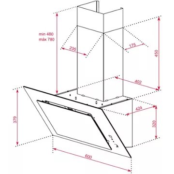 Hotte décorative murale							TEKA				DVT 68660 PRO TBS BK + KIT RECIRC.