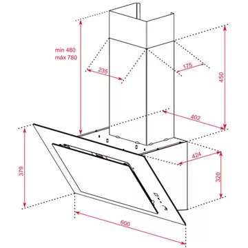 Hotte décorative murale							TEKA				DVT 68660 PRO TBS BK + KIT RECIRC.