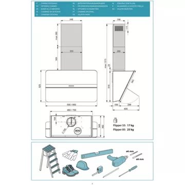 Hotte décorative murale							FALMEC				FLIPPER 1410 Blanc