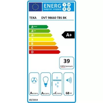 Hotte décorative murale inclinée							TEKA				DVT 98660 TBS BK + KIT RECIRC.