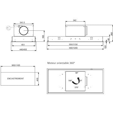 Hotte plafond							ROBLIN				Plafond INSPIRATION 1000 IN SANS MOTEUR