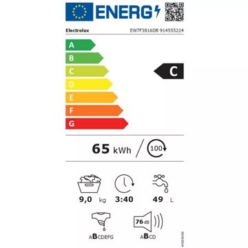 Lave linge hublot 							ELECTROLUX				EW7F3816DB Reconditionné