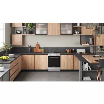 Cuisinière mixte							HOTPOINT				HS68M8PCX/FR