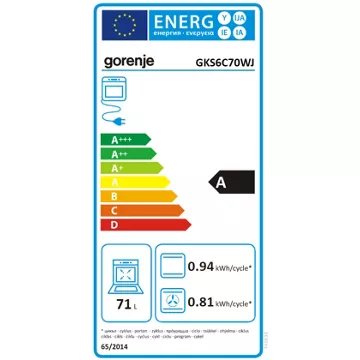 Cuisinière gaz							GORENJE				GKS6C70WJ